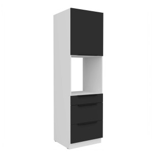 Backofenumbauschrank Aria schwarz/weiß 60 DPS-210 3S 1F