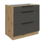 Unterschrank Aria graphit/artisan 80 D 3S BB