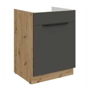 Spülenunterschrank Aria graphit/artisan 60 ZL 1S BB