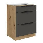 Unterschrank Aria graphit/artisan 60 D 3S BB