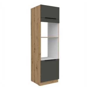 Umbauschrank für Backofen und Mikrowelle Aria graphit/artisan 60 DPM-210 2F