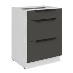 Unterschrank Aria graphit/weiß 60 D 3S BB