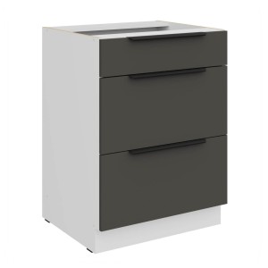 Unterschrank Aria graphit/weiß 60 D 3S BB