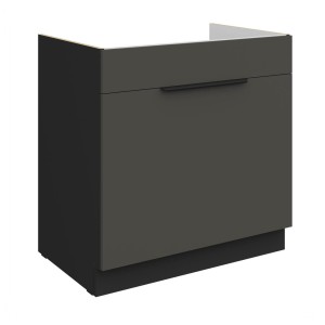 Spülenunterschrank Aria graphit/schwarz 80 ZL 1S BB