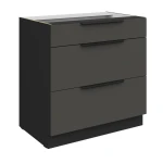Unterschrank Aria graphit/schwarz 80 D 3S BB