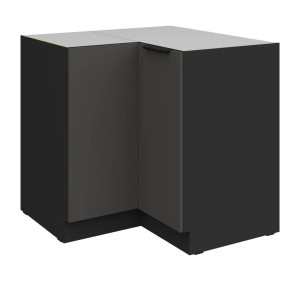 Eckunterschrank Aria graphit/schwarz 90x90 DN 2F BB