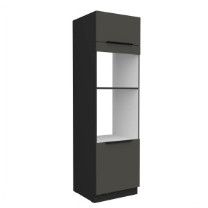 Umbauschrank für Backofen und Mikrowelle Aria graphit/schwarz 60 DPM-210 2F