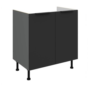 Spülenunterschrank Aria schwarz/anthrazit 80 ZL 2F BB