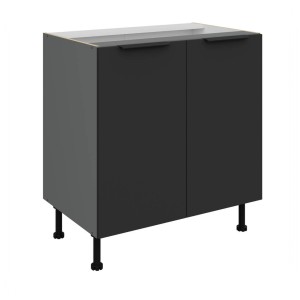 Unterschrank Aria schwarz/anthrazit 80 D 2F BB