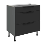 Unterschrank Aria schwarz/anthrazit 80 D 3S BB