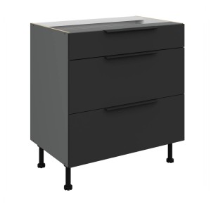 Unterschrank Aria schwarz/anthrazit 80 D 3S BB