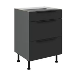 Unterschrank Aria schwarz/anthrazit 60 D 3S BB