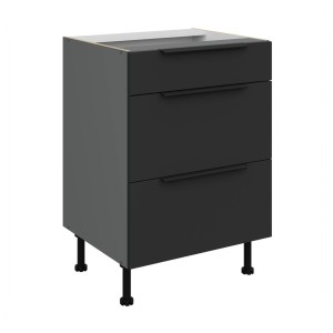 Unterschrank Aria schwarz/anthrazit 60 D 3S BB