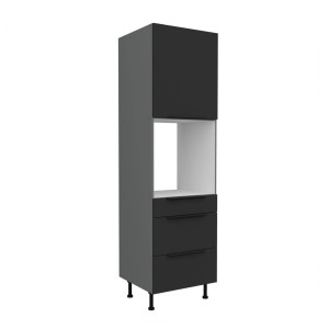 Backofenumbauschrank Aria schwarz/anthrazit 60 DPS-210 3S 1F