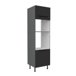 Umbauschrank für Backofen und Mikrowelle Aria schwarz/anthrazit 60 DPM-210 2F