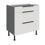 Unterschrank Aria weiß/anthrazit 80 D 3S BB