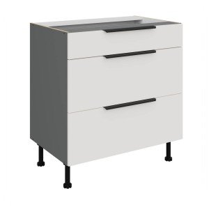 Unterschrank Aria weiß/anthrazit 80 D 3S BB