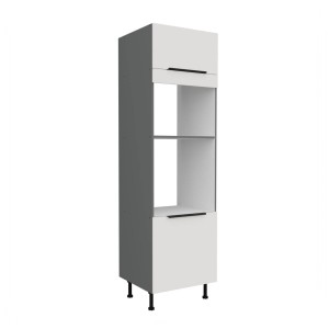 Umbauschrank für Backofen und Mikrowelle Aria weiß/anthrazit 60 DPM-210 2F