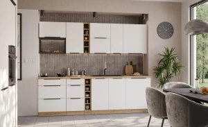 Küchenmöbel-Set Aria weiß/artisan 255 cm mit Arbeitsplatte