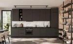 Küchenmöbel-Set Aria graphit/schwarz 390 cm
