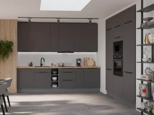 Küchenmöbel-Set Aria graphit/anthrazit 300+180 cm mit Arbeitsplatte