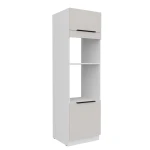 Umbauschrank für Backofen und Mikrowelle Como cashmere/weiß  60 DPM-210 2F