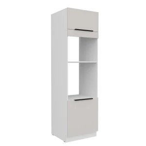 Umbauschrank für Backofen und Mikrowelle Como cashmere/weiß  60 DPM-210 2F
