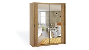 Schiebetür Kleiderschrank  Bono 180 mit Spiegel  artisan eiche
