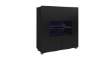 Kommode Calabrini K2D schwarz / schwarz hochglanz