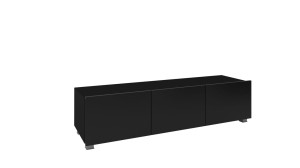 TV-Lowboard Calabrini 150 schwarz/ schwarz hochglanz