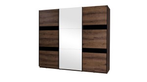 Schwebetür Kleiderschrank mit Spiegel Denver 250cm monastery eiche