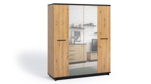Drtehtür Kleiderschrank Ines 4D 180cm Schubladen + Spiegel