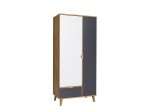 Kleiderschrank Memone 90cm golden oak