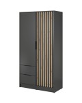 Kleiderschrank Nelly 2D Schubladen 105cm graphit