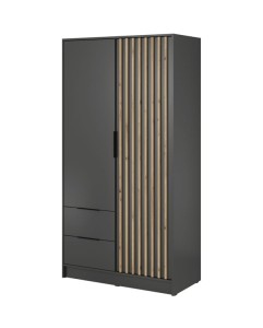 Kleiderschrank Nelly 2D Schubladen 105cm graphit