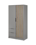 Kleiderschrank Nelly 2D Schubladen 105cm grau