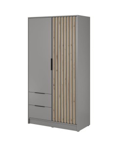 Kleiderschrank Nelly 2D Schubladen 105cm grau