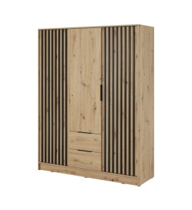 Kleiderschrank Nelly 3D Schubladen 155cm artisan eiche