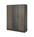Kleiderschrank Nelly 3D Schubladen 155cm graphit