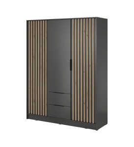 Kleiderschrank Nelly 3D Schubladen 155cm graphit