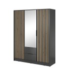 Kleiderschrank Spiegel Nelly 3D 155cm graphit