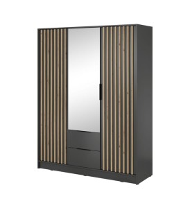 Kleiderschrank Spiegel Nelly 3D 155cm graphit