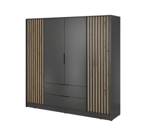 Kleiderschrank Nelly 4D Schubladen 206cm graphit
