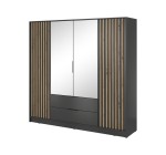Kleiderschrank Spiegel Nelly 4D 206cm graphit