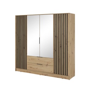Kleiderschrank Spiegel Nelly 4D 206cm artisan eiche