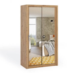 Schiebetür Kleiderschrank Bono 120 mit Spiegel artisan eiche